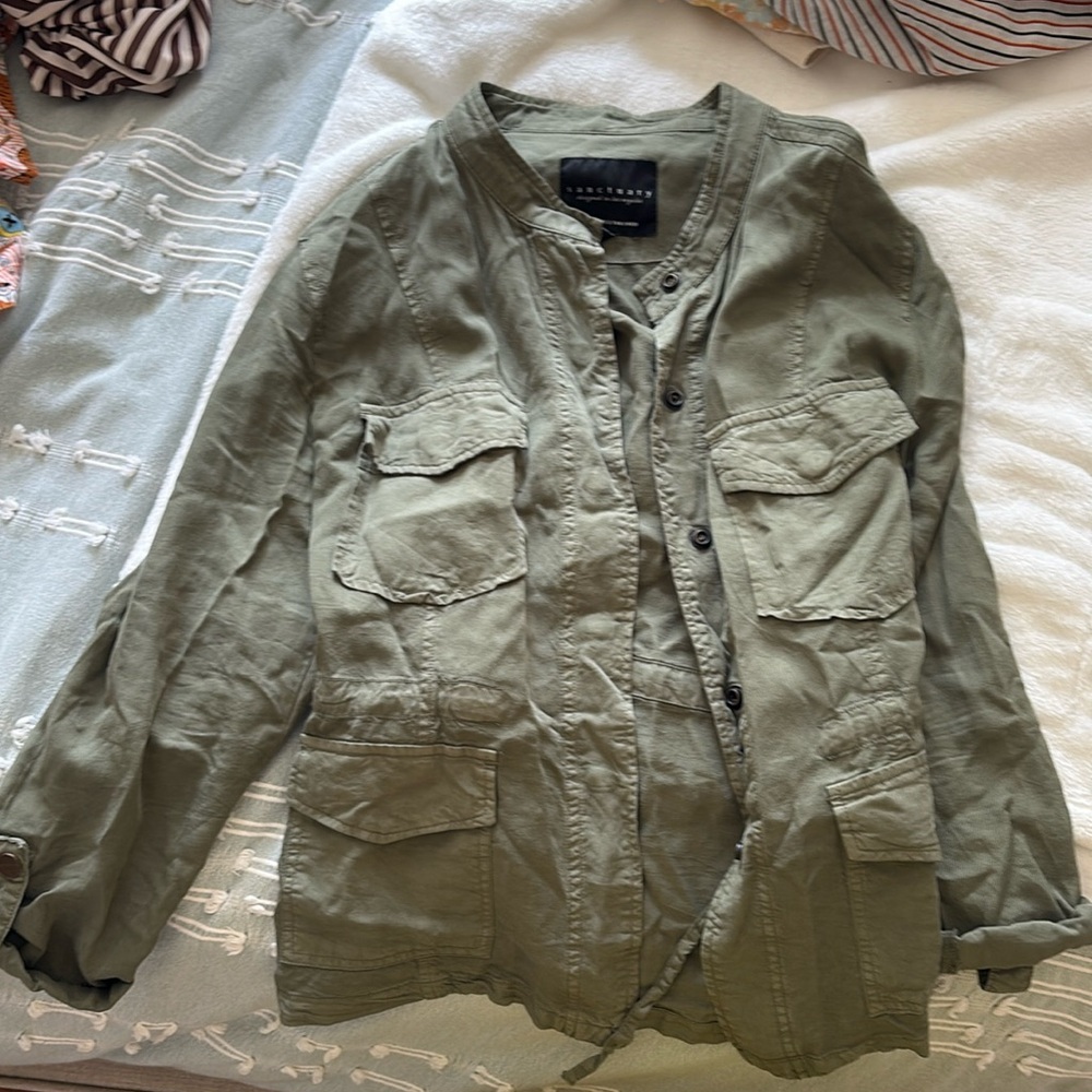 Sanctuary green linen button down